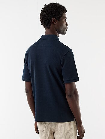 Polo de piqué de algodón de manga corta