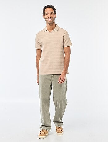 Polo de piqué de algodón de manga corta