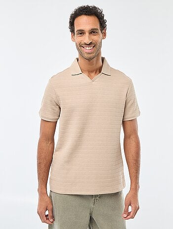 Polo de piqué de algodón de manga corta