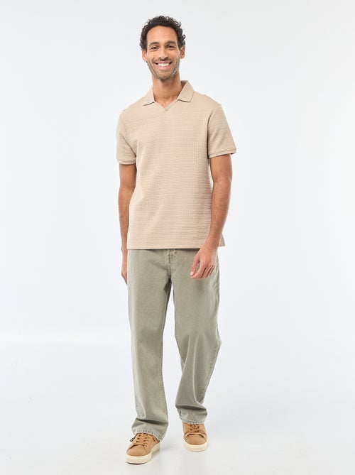 Polo de piqué de algodón de manga corta - Kiabi