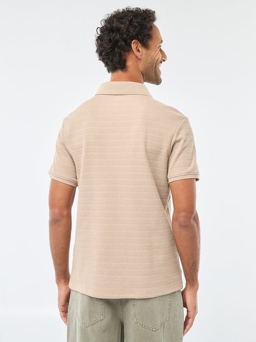 Polo de piqué de algodón de manga corta - Kiabi