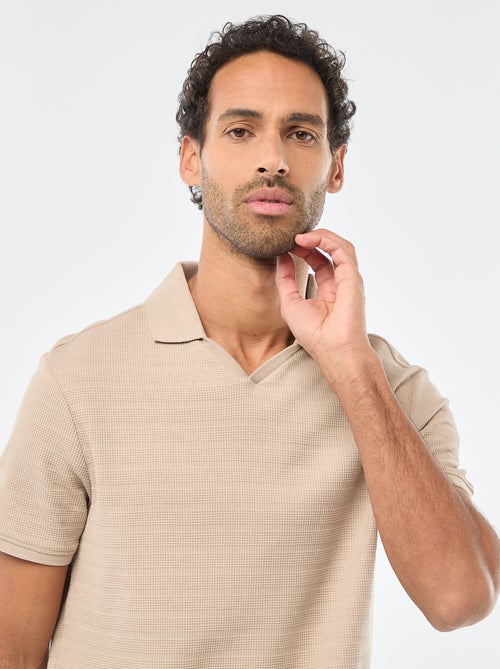 Polo de piqué de algodón de manga corta - Kiabi