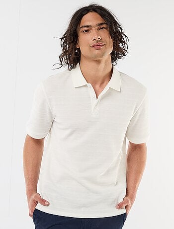 Polo de piqué de algodón de manga corta