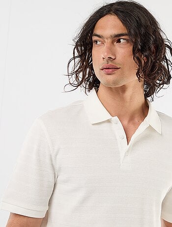 Polo de piqué de algodón de manga corta