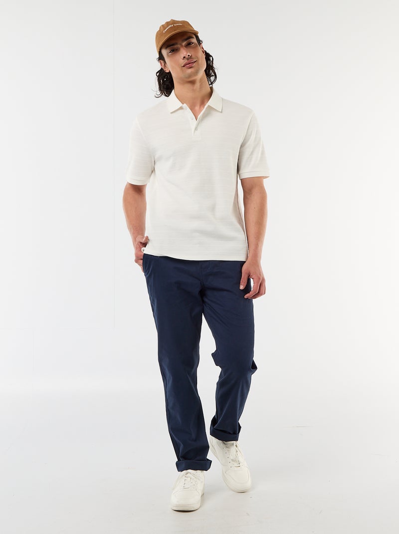 Polo de piqué de algodón de manga corta Beige - Kiabi