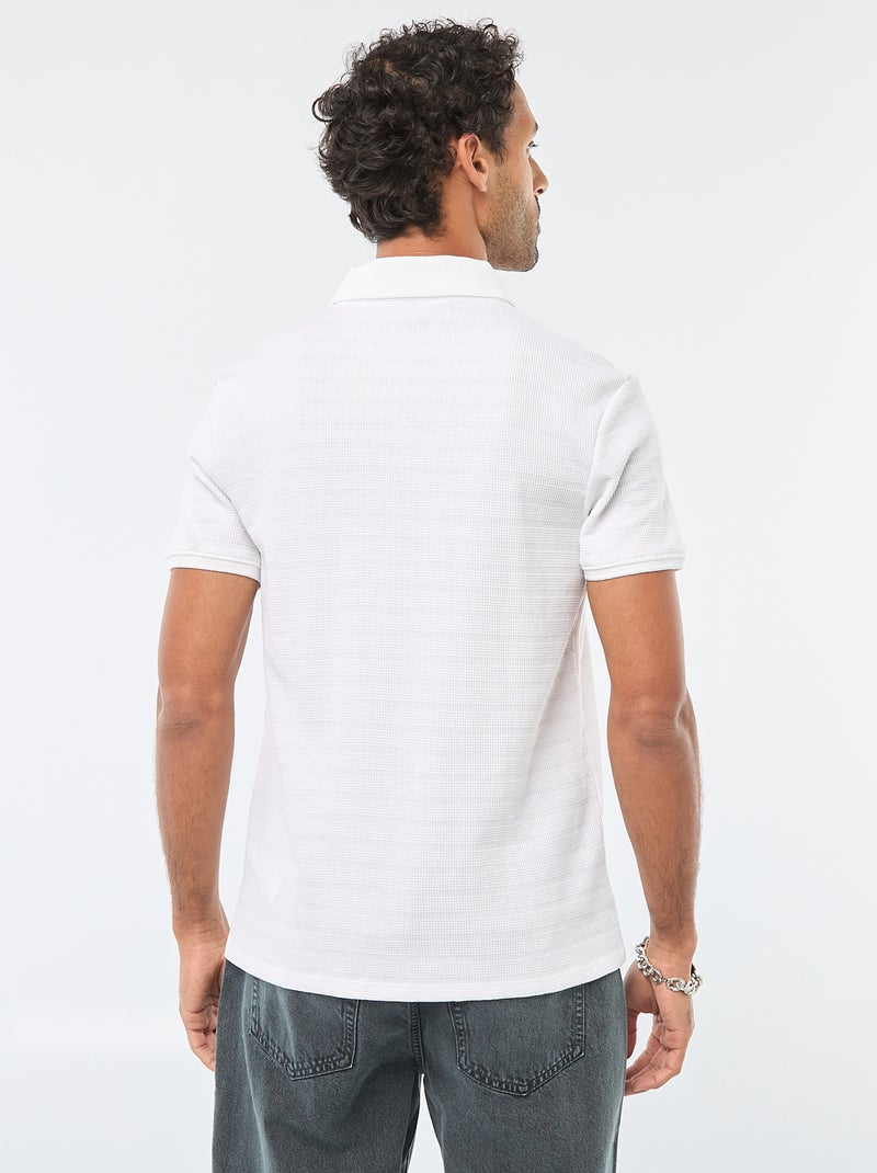 Polo de piqué de algodón de manga corta Blanco - Kiabi