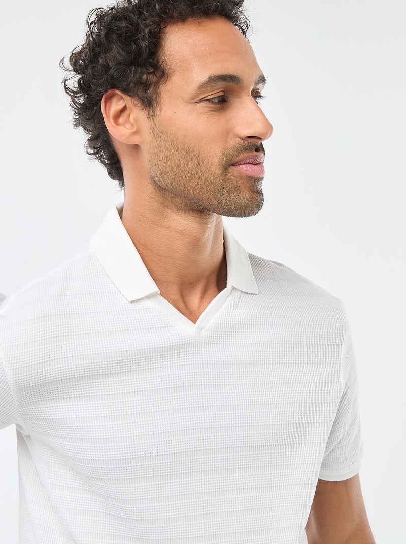 Polo de piqué de algodón de manga corta Blanco - Kiabi