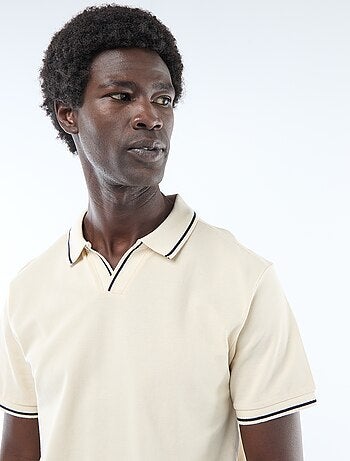 Polo de piqué de algodón de manga corta