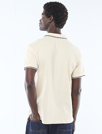 Polo de piqué de algodón de manga corta