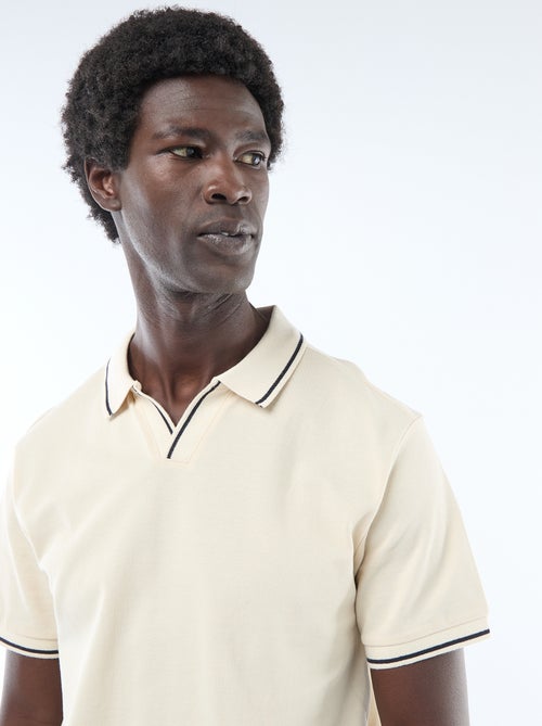 Polo de piqué de algodón de manga corta - Kiabi