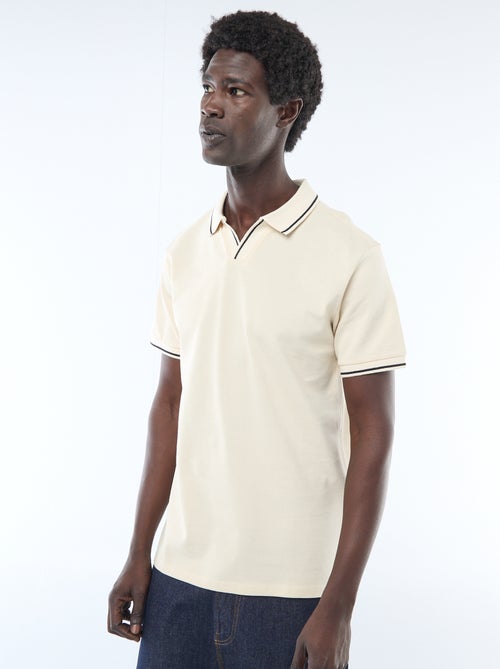 Polo de piqué de algodón de manga corta - Kiabi