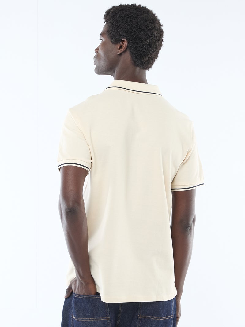Polo de piqué de algodón de manga corta Blanco - Kiabi