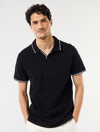 Polo de piqué de algodón de manga corta