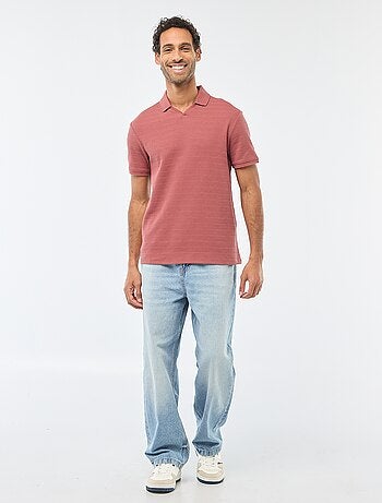 Polo de piqué de algodón de manga corta