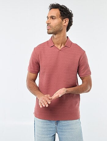 Polo de piqué de algodón de manga corta