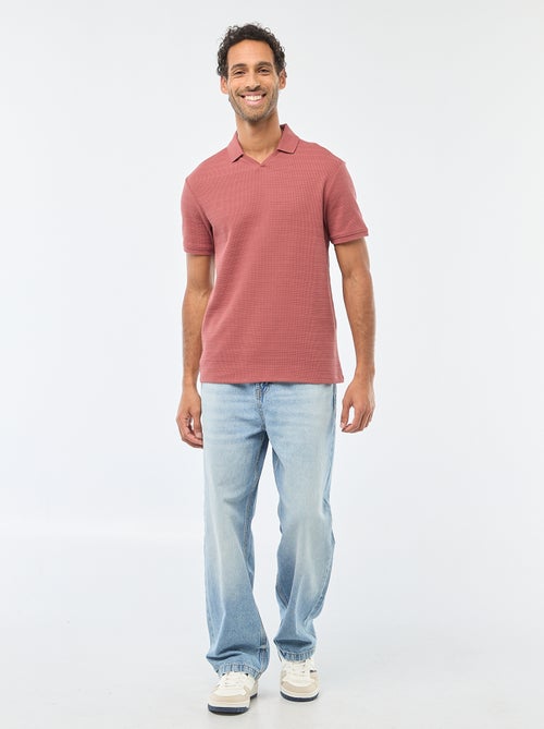 Polo de piqué de algodón de manga corta - Kiabi