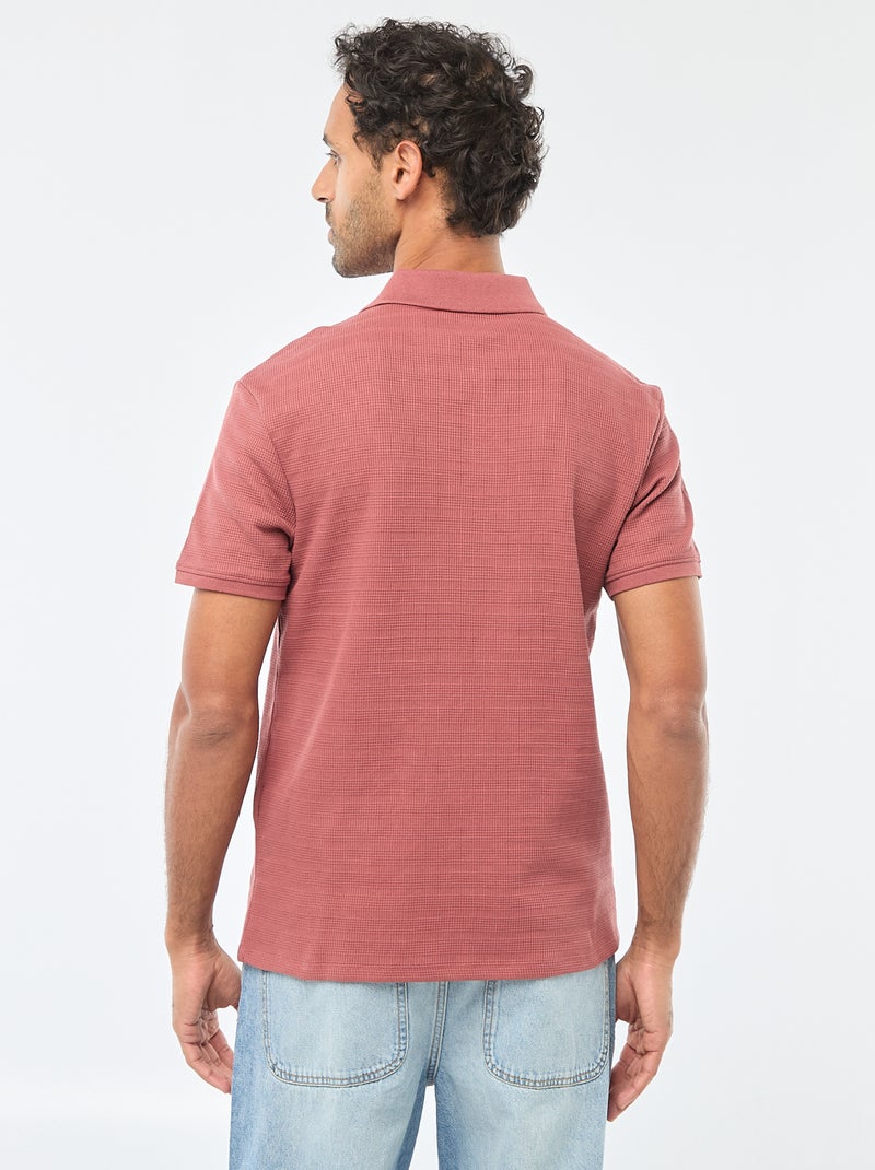 Polo de piqué de algodón de manga corta Rojo - Kiabi