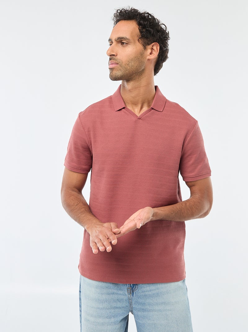 Polo de piqué de algodón de manga corta Rojo - Kiabi