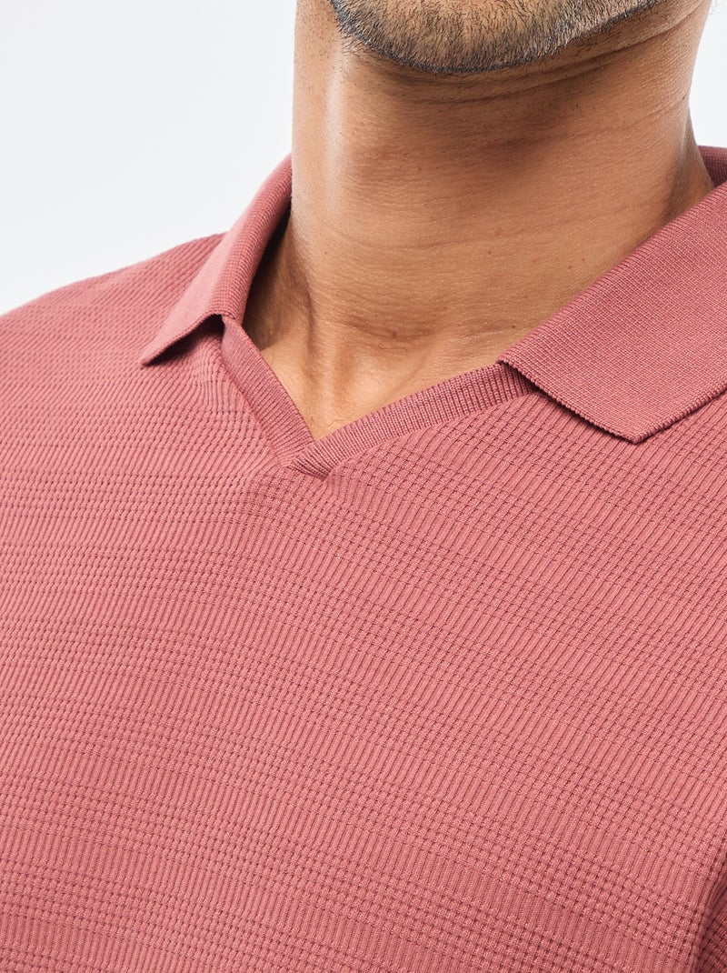 Polo de piqué de algodón de manga corta Rojo - Kiabi