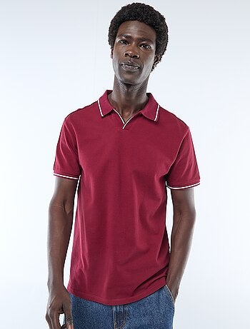 Polo de piqué de algodón de manga corta