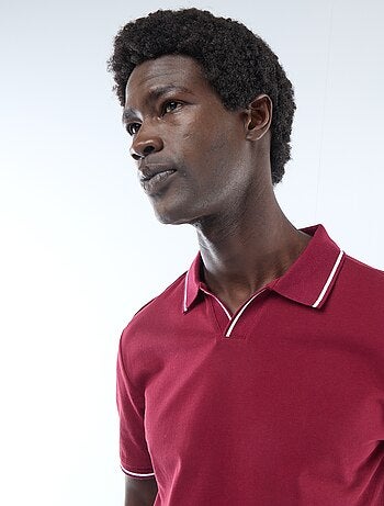 Polo de piqué de algodón de manga corta