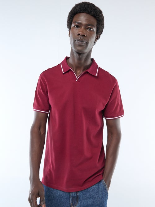 Polo de piqué de algodón de manga corta - Kiabi