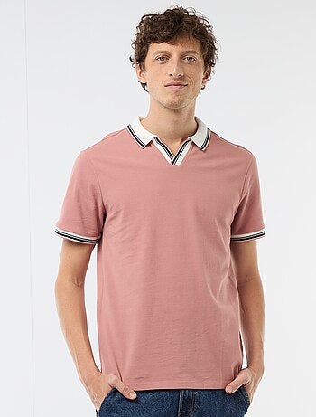 Polo de piqué de algodón de manga corta