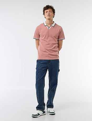 Polo de piqué de algodón de manga corta