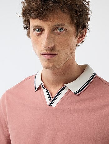 Polo de piqué de algodón de manga corta