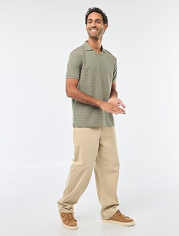 Polo de piqué de algodón de manga corta