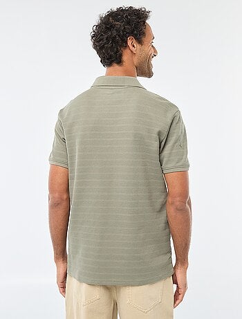 Polo de piqué de algodón de manga corta