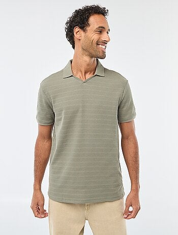 Polo de piqué de algodón de manga corta