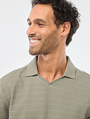 Polo de piqué de algodón de manga corta