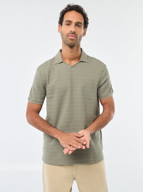 Polo de piqué de algodón de manga corta - Kiabi