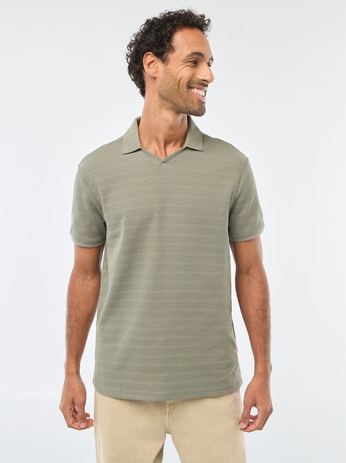 Polo de piqué de algodón de manga corta - Kiabi