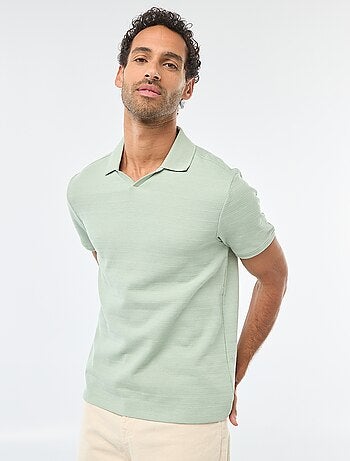 Polo de piqué de algodón de manga corta