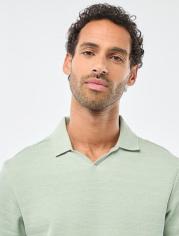 Polo de piqué de algodón de manga corta