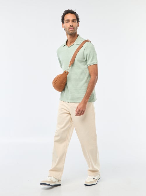 Polo de piqué de algodón de manga corta - Kiabi