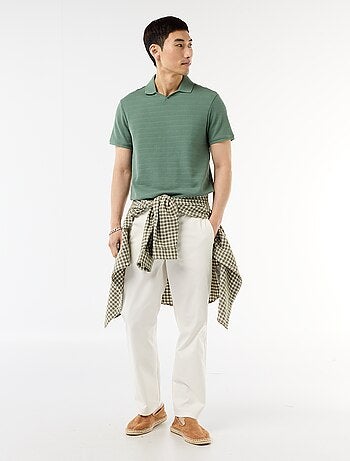 Polo de piqué de algodón de manga corta
