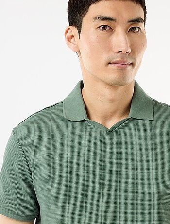 Polo de piqué de algodón de manga corta