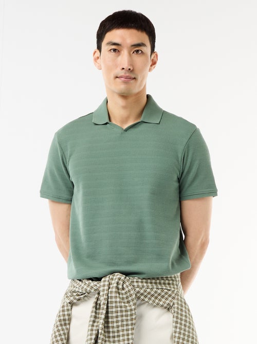 Polo de piqué de algodón de manga corta - Kiabi