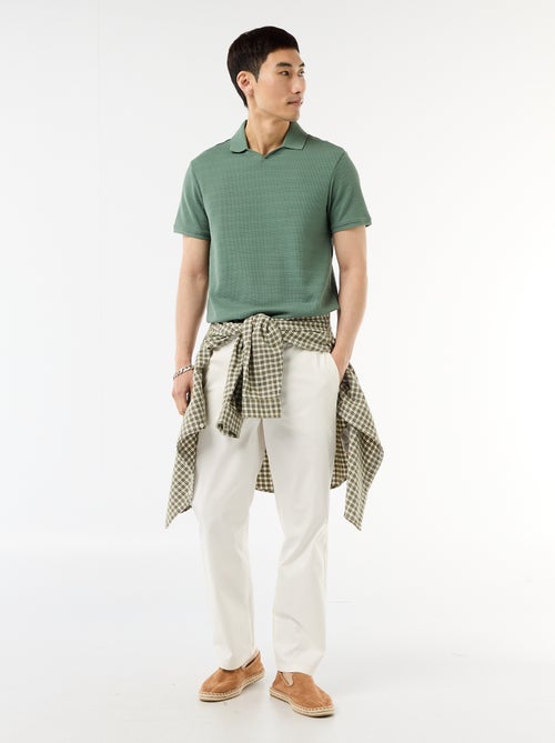 Polo de piqué de algodón de manga corta - Kiabi