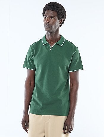 Polo de piqué de algodón de manga corta