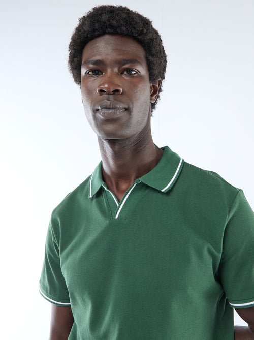 Polo de piqué de algodón de manga corta - Kiabi