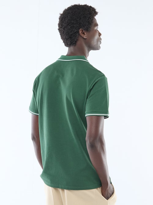 Polo de piqué de algodón de manga corta - Kiabi