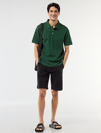 Polo de piqué de algodón de manga corta