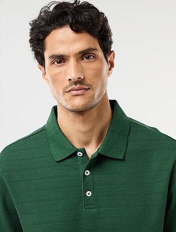 Polo de piqué de algodón de manga corta