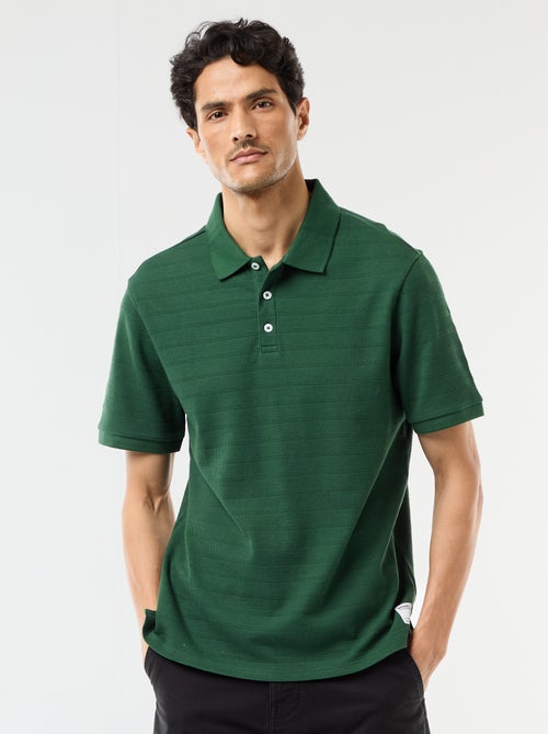 Polo de piqué de algodón de manga corta - Kiabi