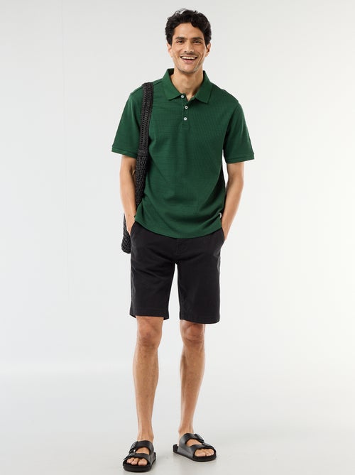 Polo de piqué de algodón de manga corta - Kiabi