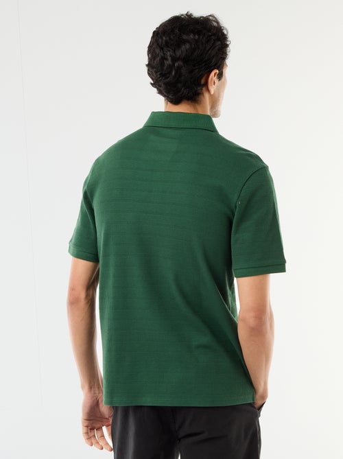 Polo de piqué de algodón de manga corta - Kiabi